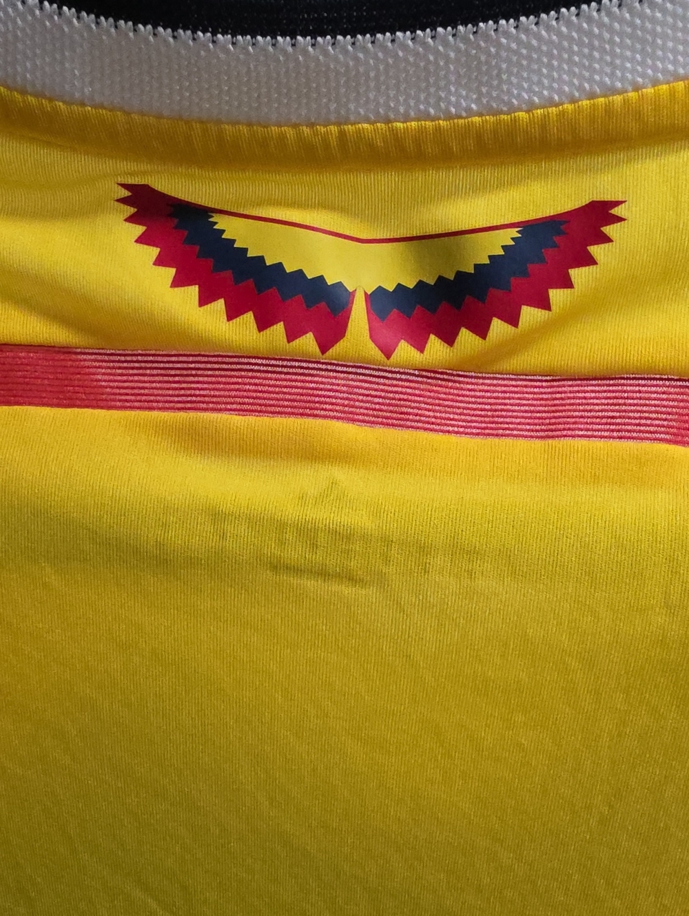 adidas Yellow and Navy Colombia Long Sleeve Soccer Jersey - Picture 8 of 10